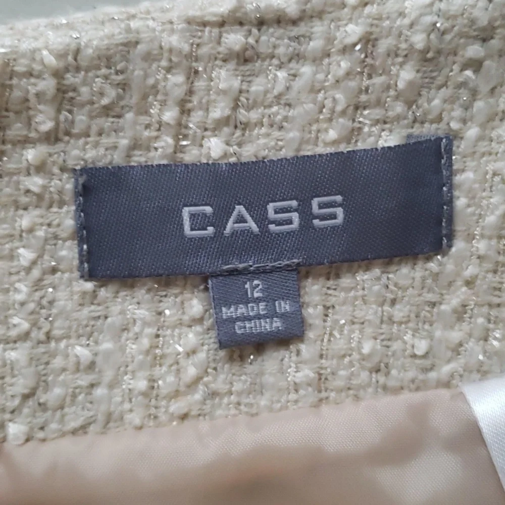 Cass Guy Women's Woven Mini Skirt White Size 12